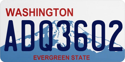 WA license plate ADQ3602