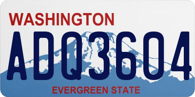 WA license plate ADQ3604