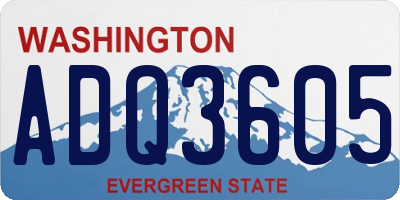 WA license plate ADQ3605