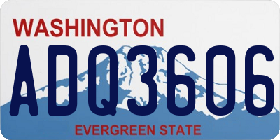 WA license plate ADQ3606