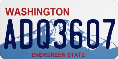 WA license plate ADQ3607