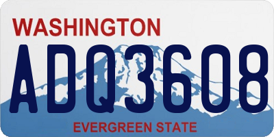 WA license plate ADQ3608