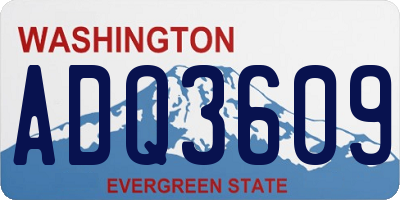 WA license plate ADQ3609