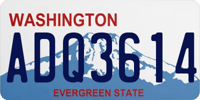 WA license plate ADQ3614
