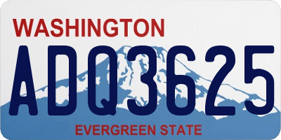 WA license plate ADQ3625