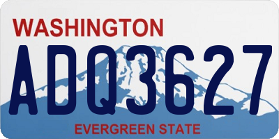 WA license plate ADQ3627