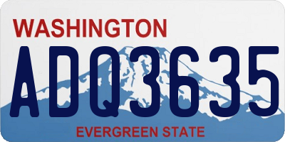WA license plate ADQ3635