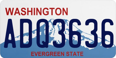 WA license plate ADQ3636