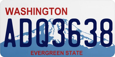 WA license plate ADQ3638