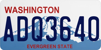 WA license plate ADQ3640