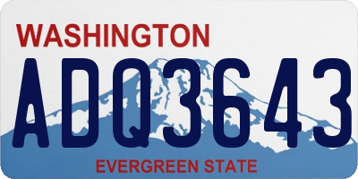 WA license plate ADQ3643