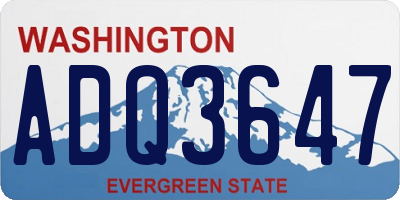 WA license plate ADQ3647