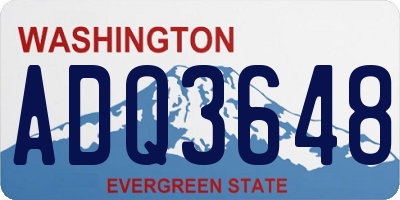 WA license plate ADQ3648