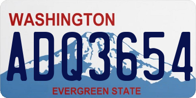 WA license plate ADQ3654