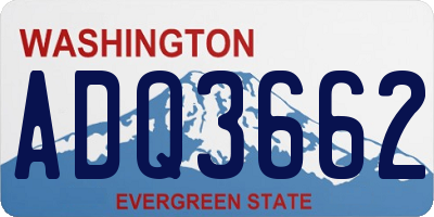 WA license plate ADQ3662