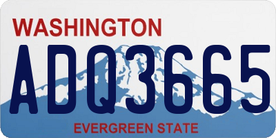 WA license plate ADQ3665