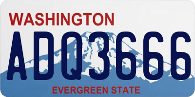 WA license plate ADQ3666
