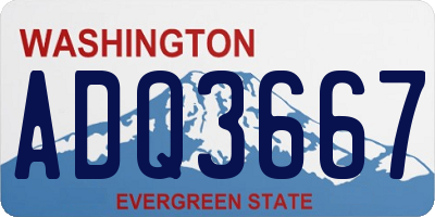 WA license plate ADQ3667