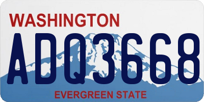 WA license plate ADQ3668