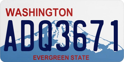 WA license plate ADQ3671