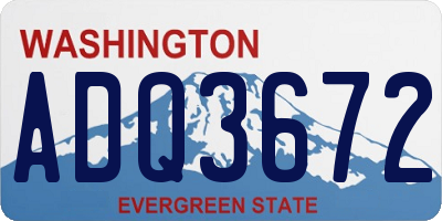 WA license plate ADQ3672