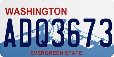 WA license plate ADQ3673