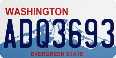 WA license plate ADQ3693
