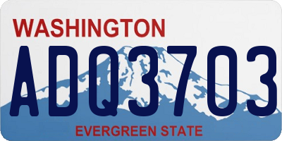 WA license plate ADQ3703