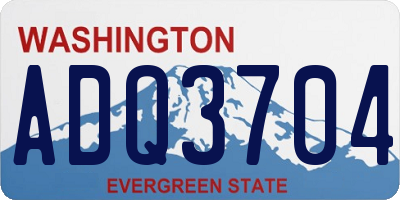 WA license plate ADQ3704