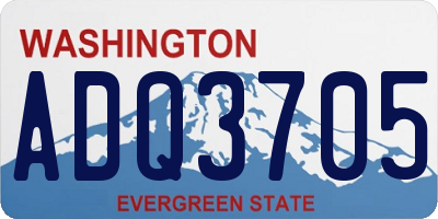 WA license plate ADQ3705