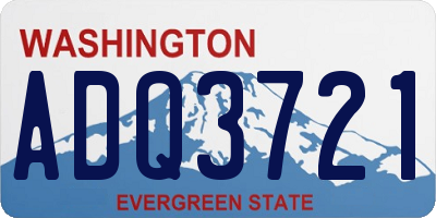 WA license plate ADQ3721