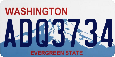 WA license plate ADQ3734