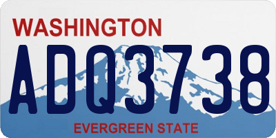 WA license plate ADQ3738