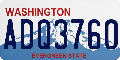 WA license plate ADQ3760