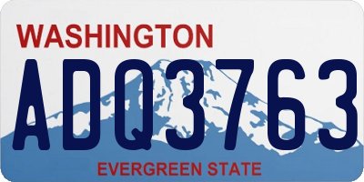 WA license plate ADQ3763