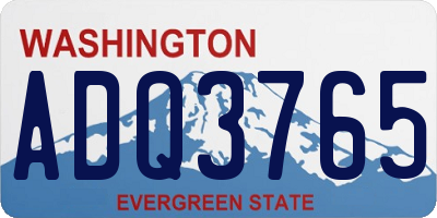 WA license plate ADQ3765