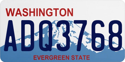 WA license plate ADQ3768