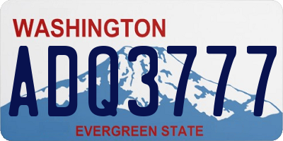 WA license plate ADQ3777