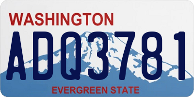 WA license plate ADQ3781