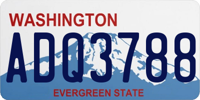WA license plate ADQ3788