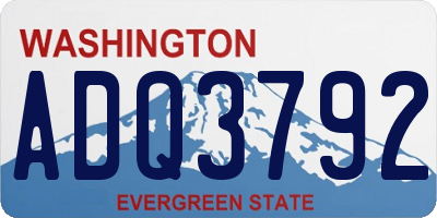 WA license plate ADQ3792