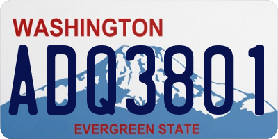 WA license plate ADQ3801