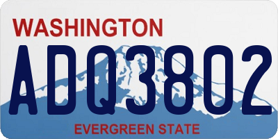 WA license plate ADQ3802