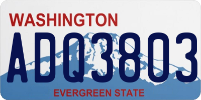 WA license plate ADQ3803