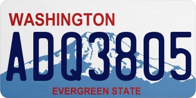 WA license plate ADQ3805