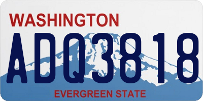 WA license plate ADQ3818