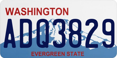 WA license plate ADQ3829