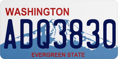 WA license plate ADQ3830