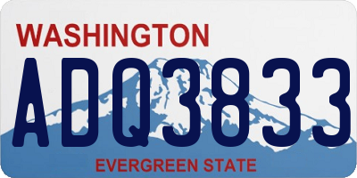 WA license plate ADQ3833