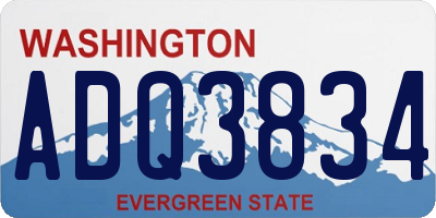 WA license plate ADQ3834